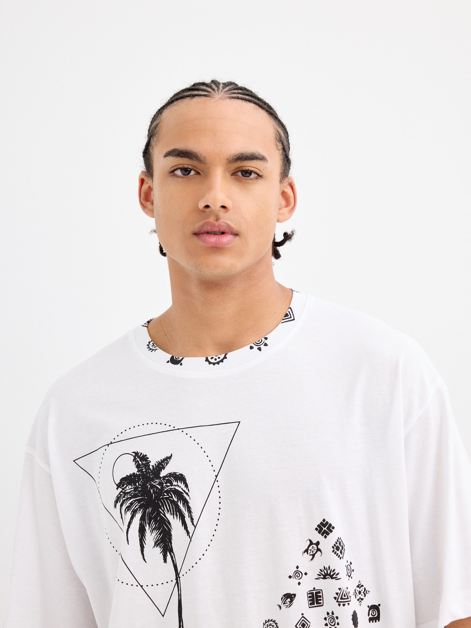 Camiseta de manga corta Kauai blanco vista media frontal