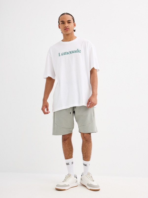 Camiseta estampado lemonade blanco vista general frontal