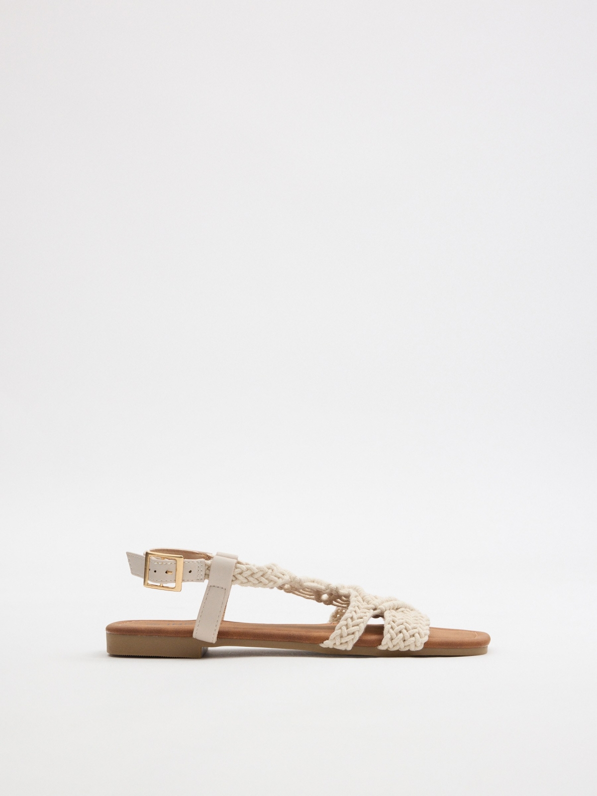 Crochet strap sandal off white