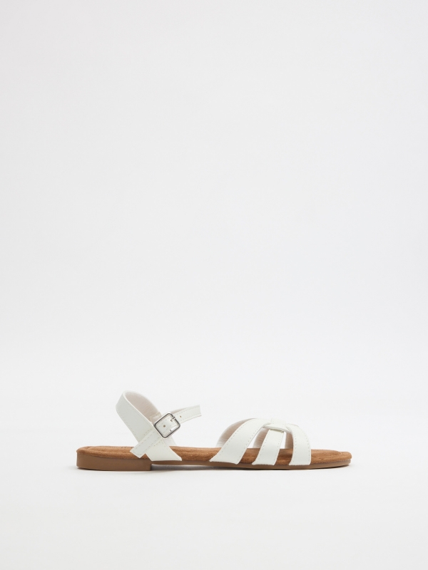 White cross-strap sandal white