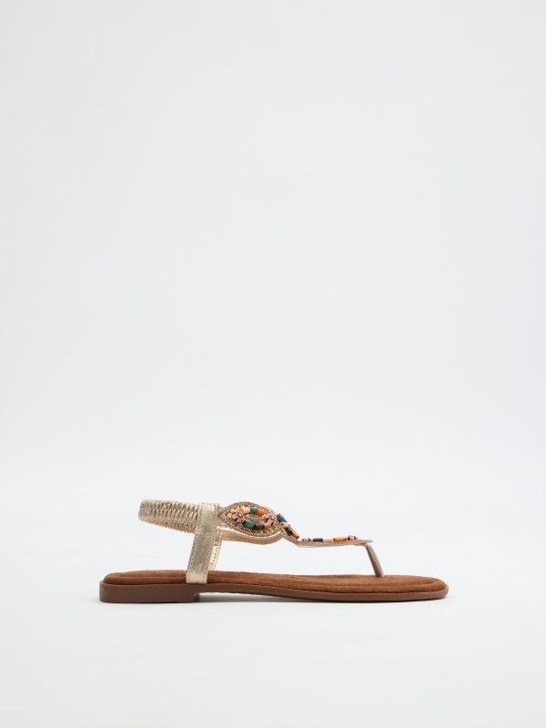 Multicolor glitter toe sandal sand