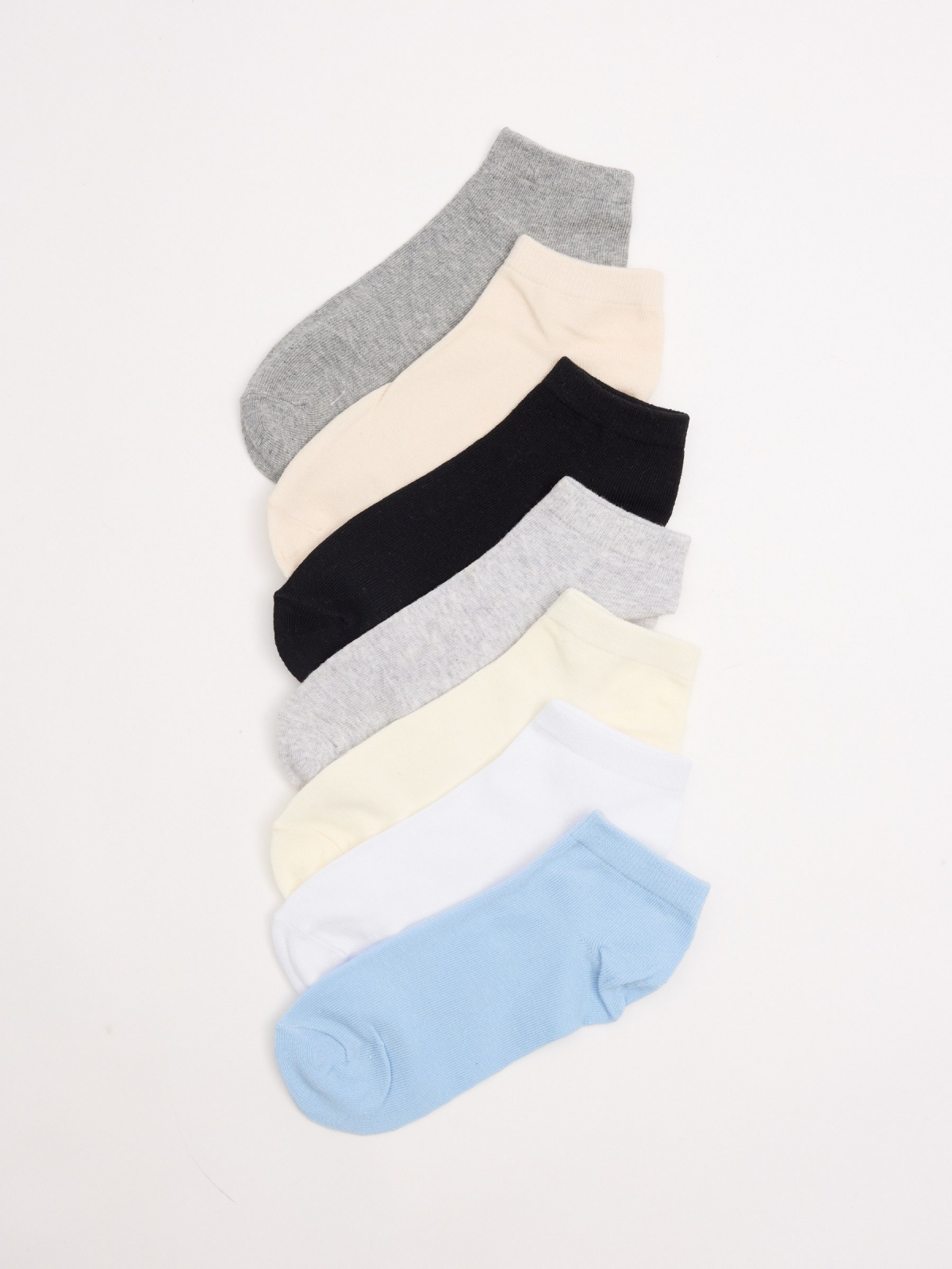 Pack 7 calcetines tobilleros vista media frontal