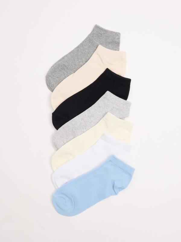 Pack 7 calcetines tobilleros vista media frontal