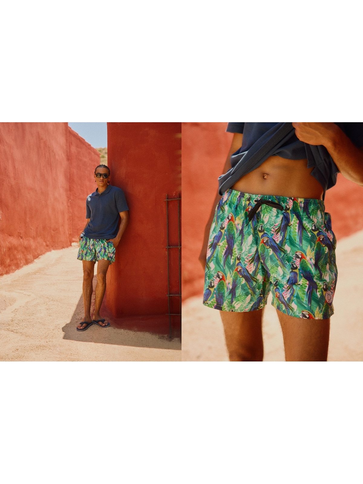 %NewExtra% Parrot print swimsuit white