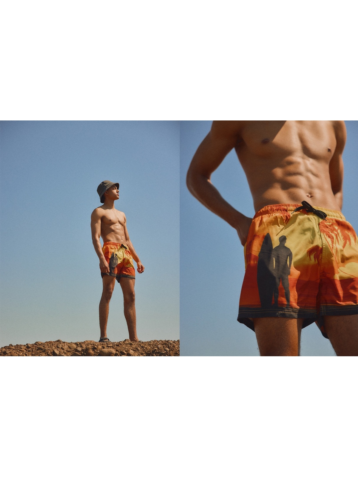 %NewExtra% Fato de banho com estampado de surf preto