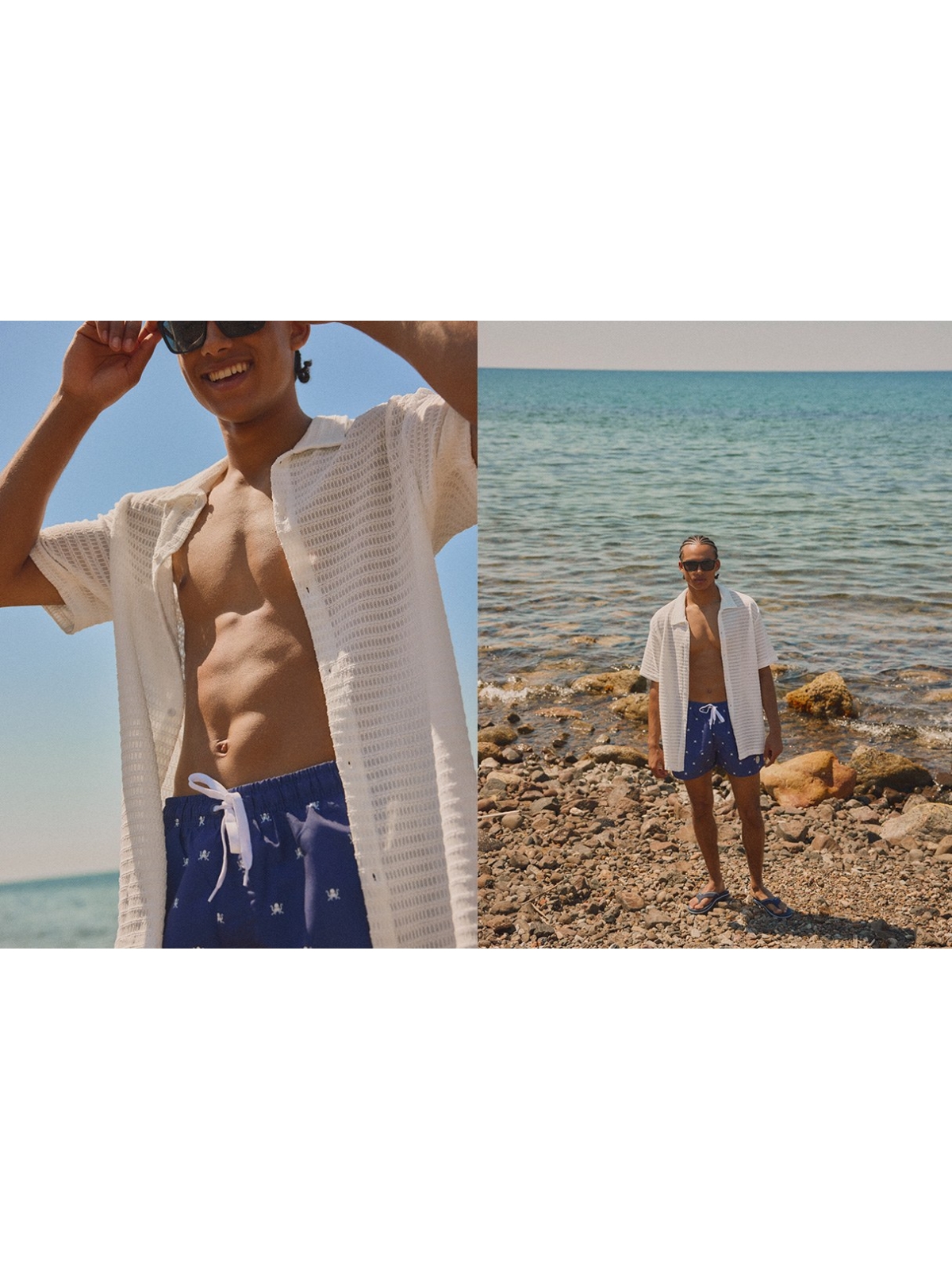 %NewExtra% Camisa manga corta punto blanca blanco