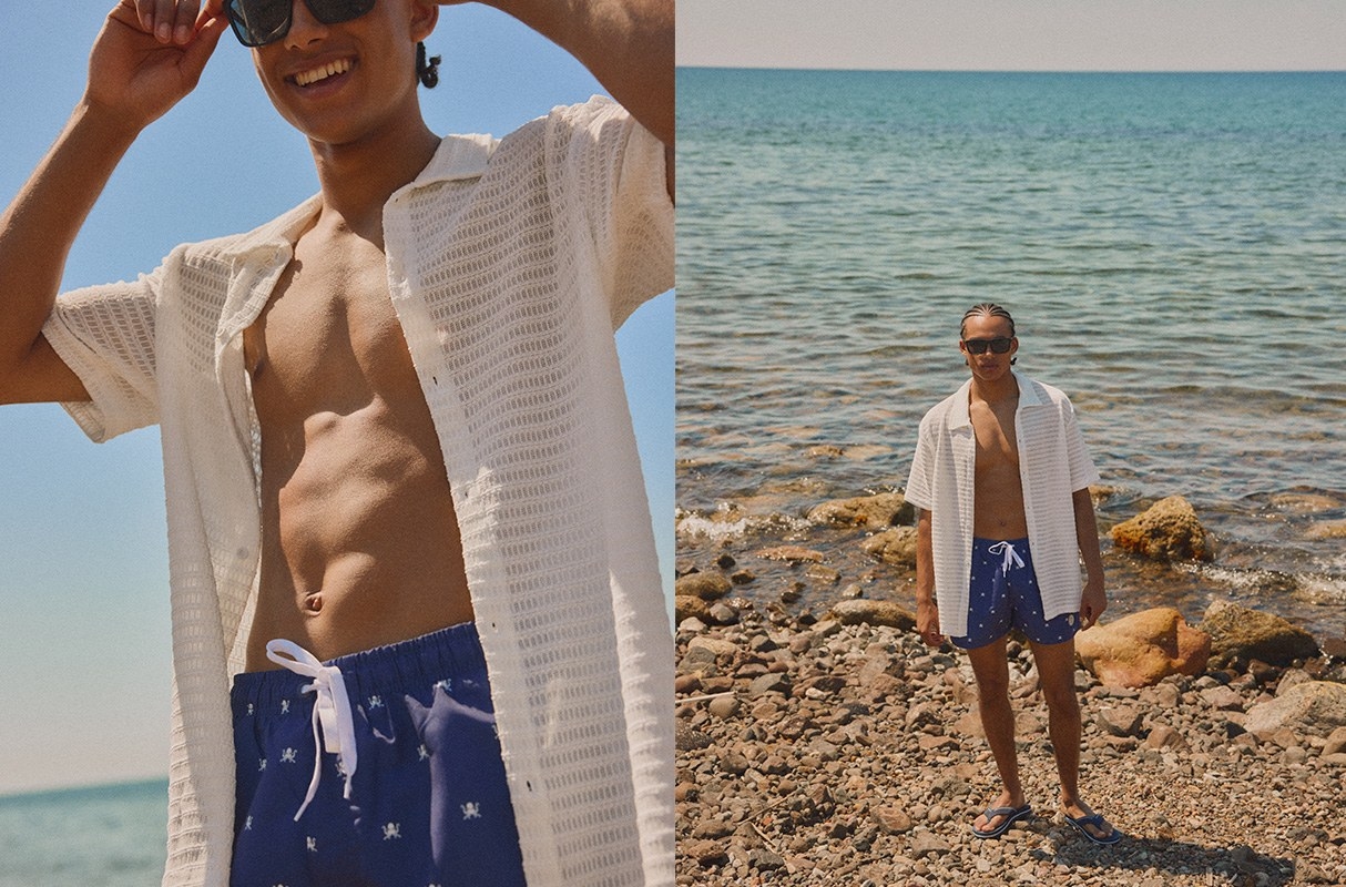 Camisa manga corta punto blanca blanco vista media frontal