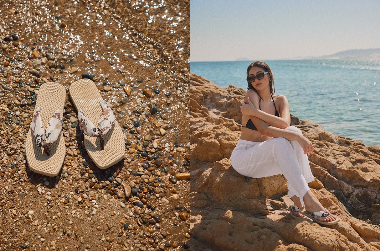 Square toe animal print sandals taupe zenithal view