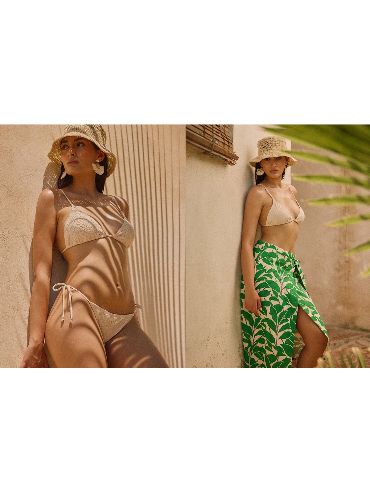 %NewExtra% Top bikini triangular calado arena