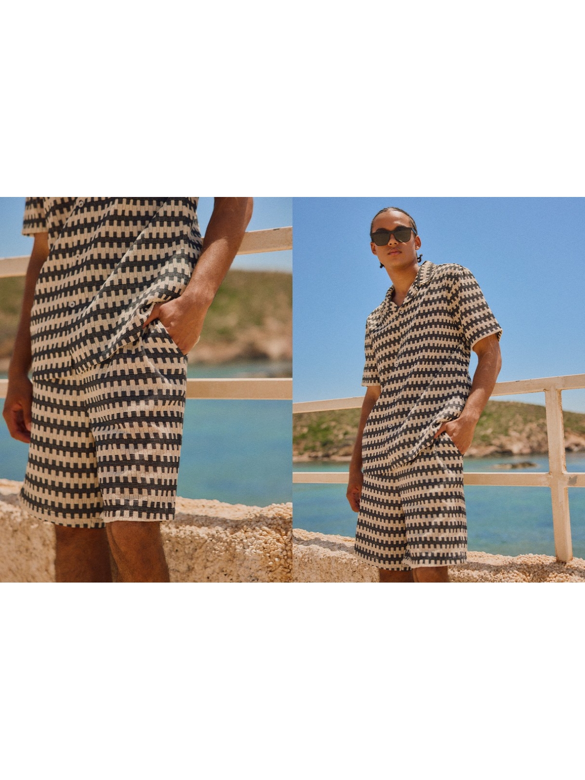 %NewExtra% Bermuda jogger ponto texturizado preto