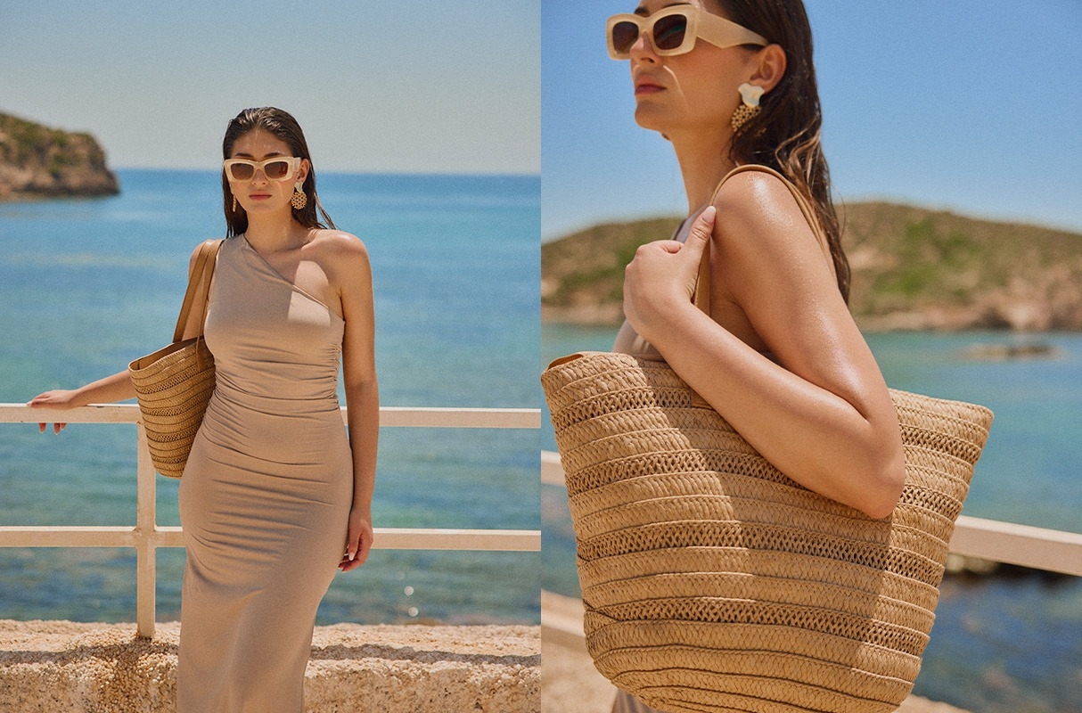 Capazo yute asas cortas marrón vista general frontal