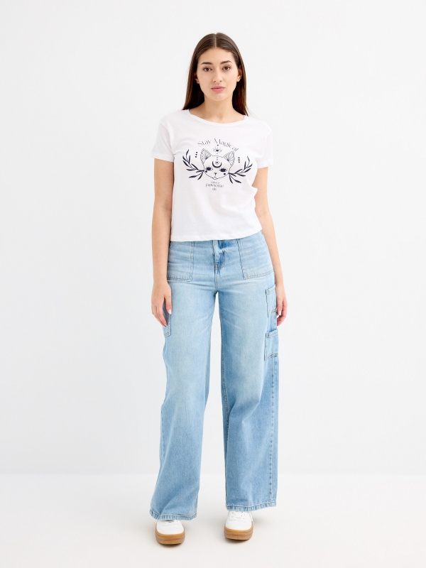 Magic print t-shirt white front view