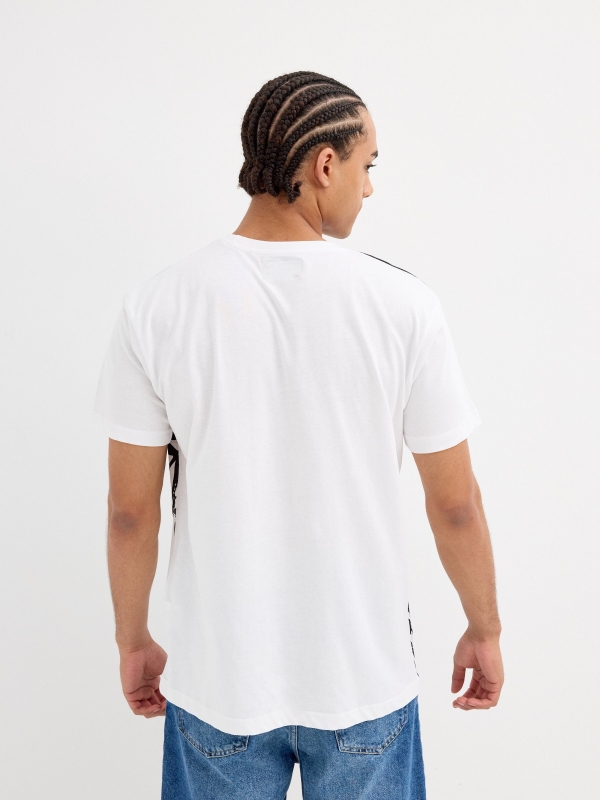 Paradise print t-shirt white middle back view