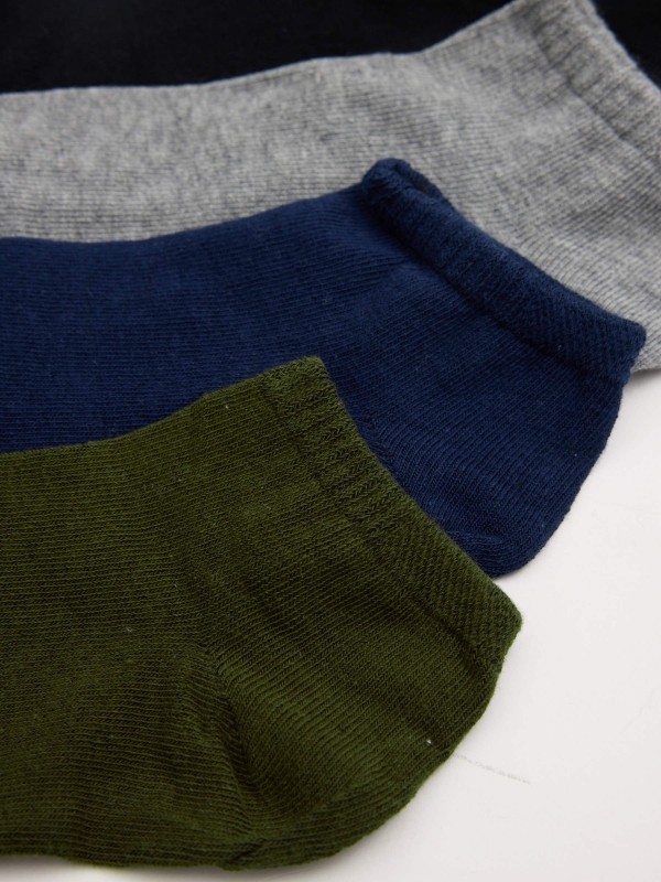 Pack 4 calcetines tobilleros multicolor vista media trasera
