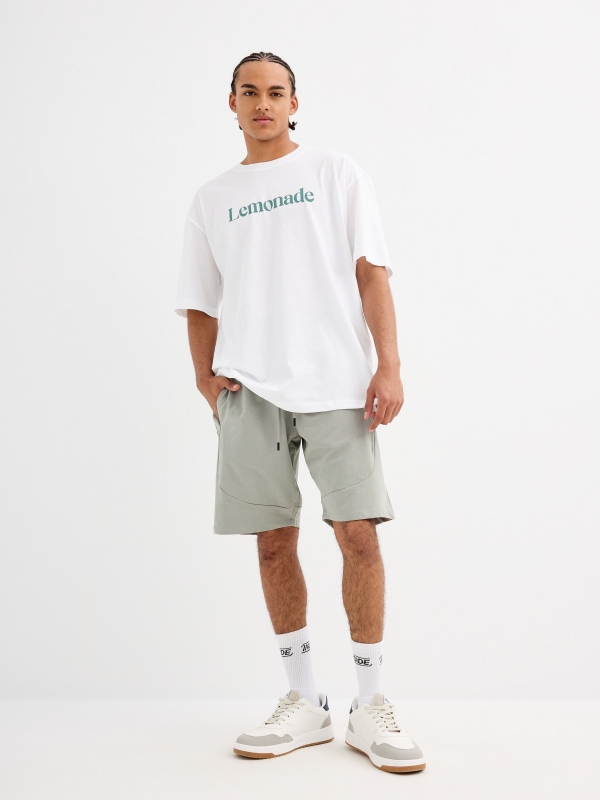 Basic Bermuda jogger green front view