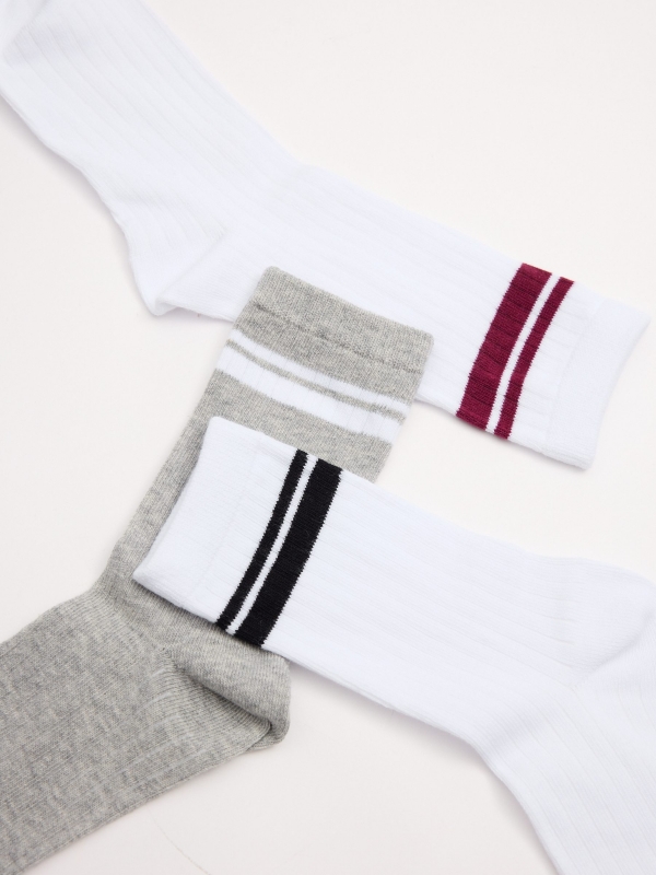 Pack of 3 sports socks front view