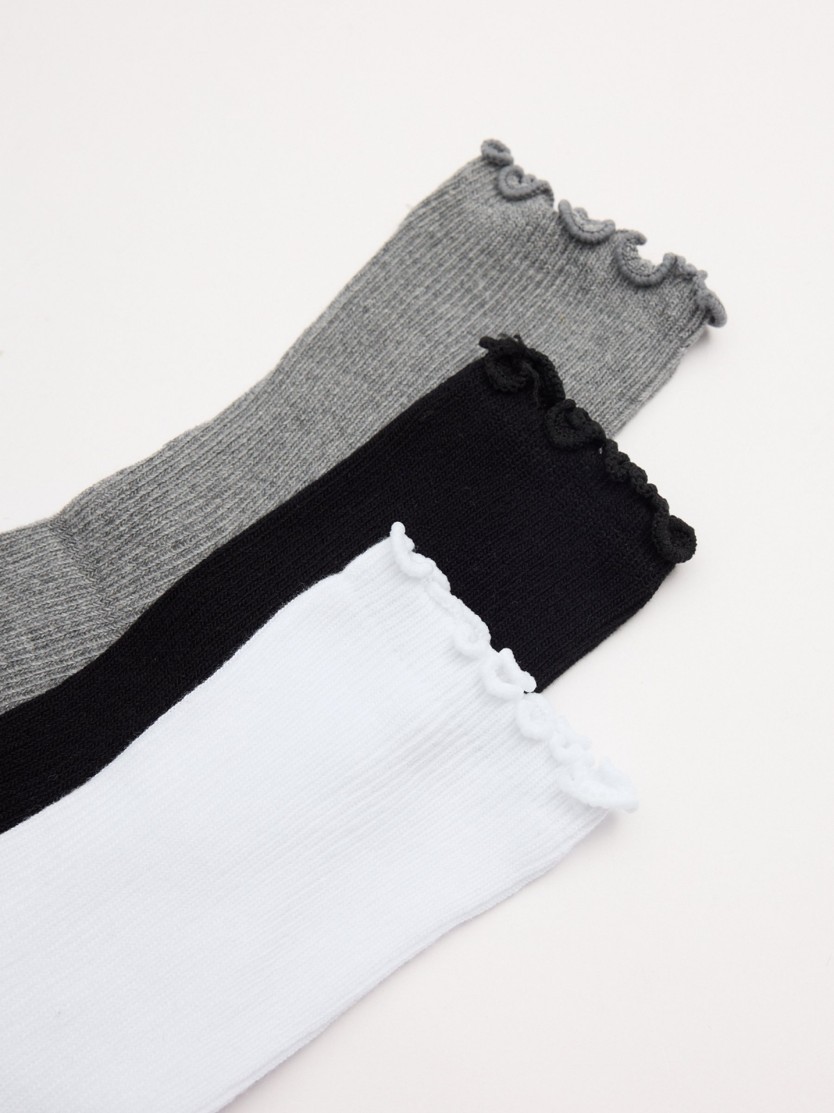 Pack of 3 socks middle back view