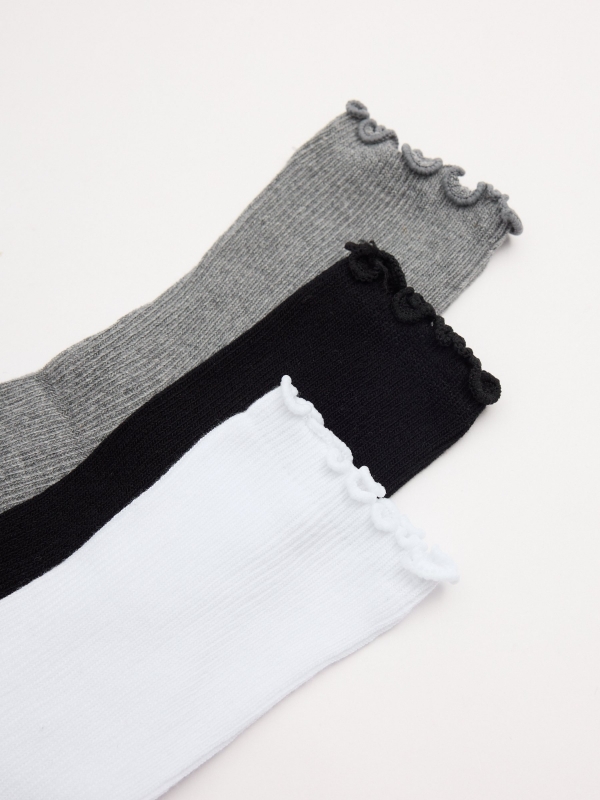 Pack of 3 socks middle back view