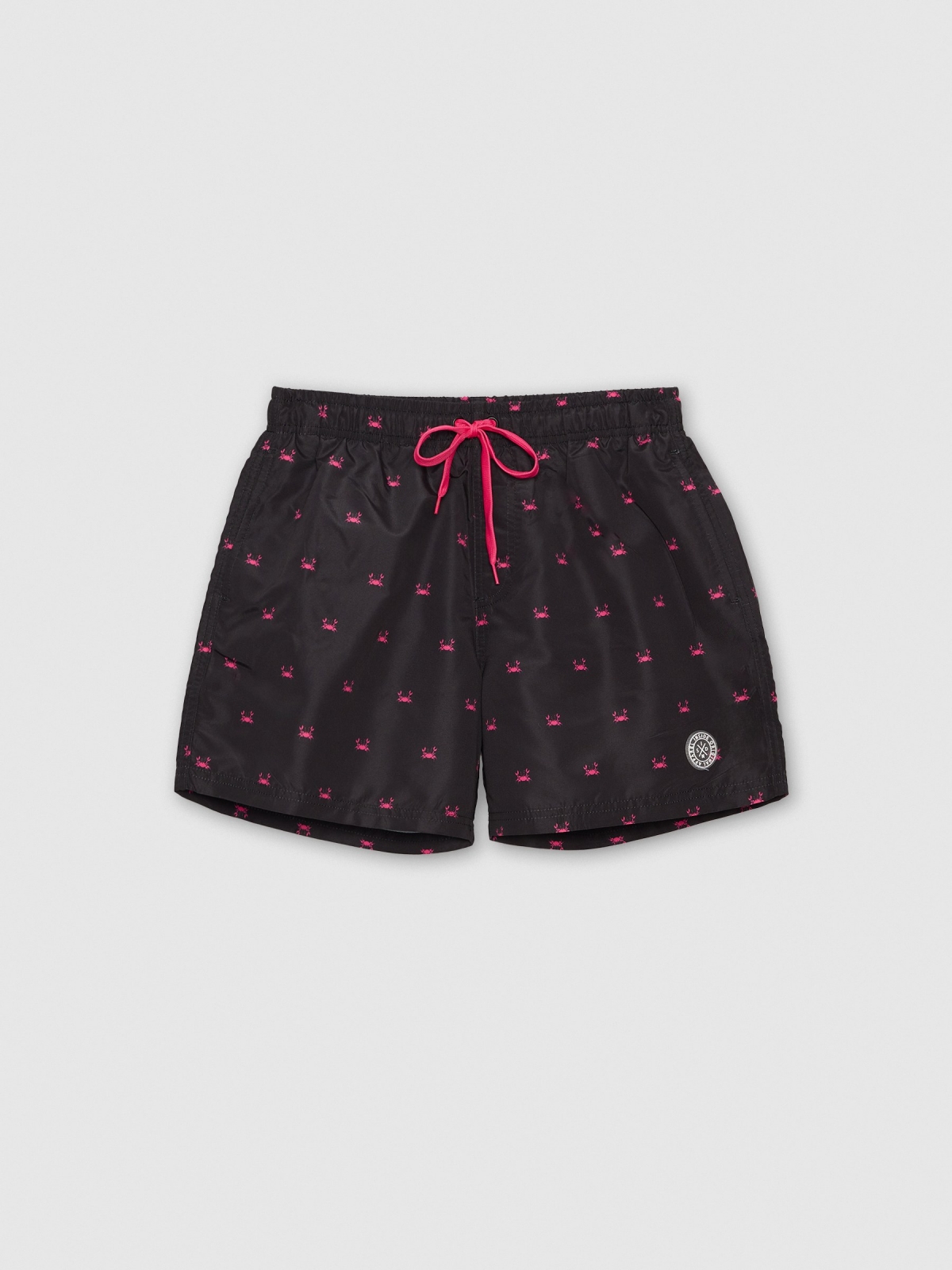  Crab print swimsuit black front view