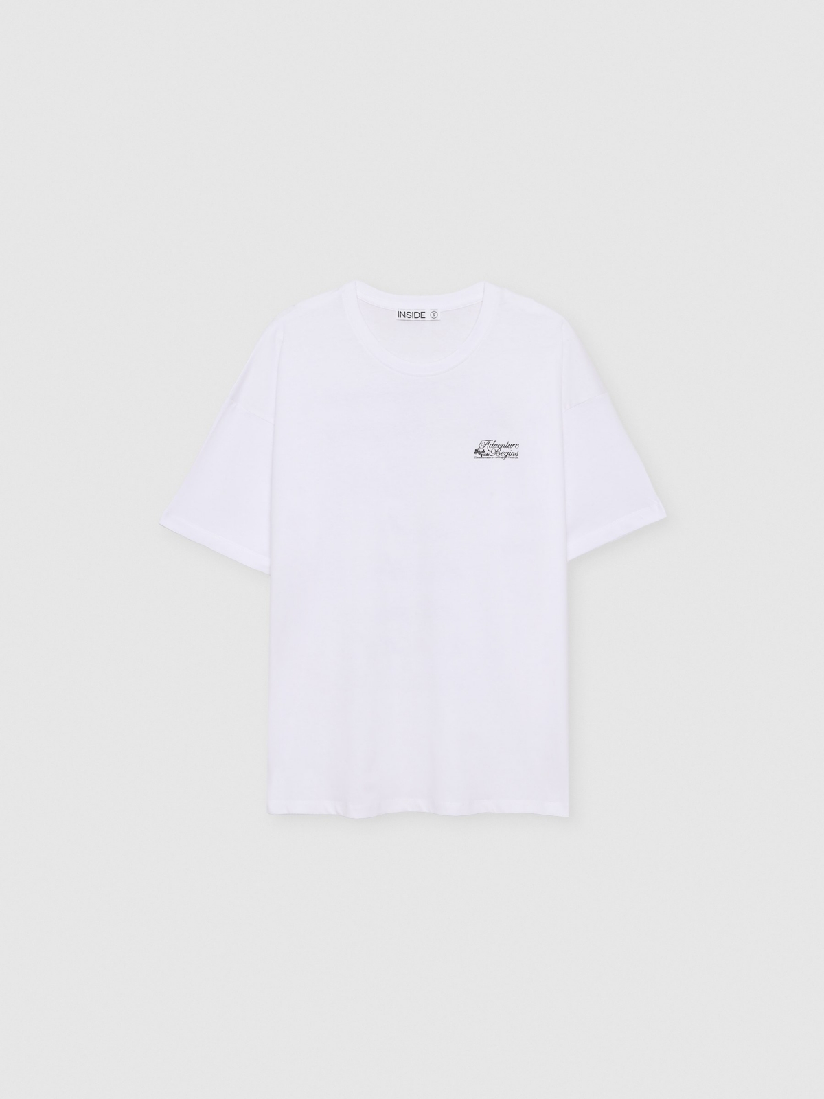  Camiseta oversize adventure blanco vista frontal