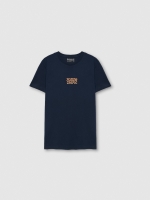 %Pto% Tropical print t-shirt navy front view