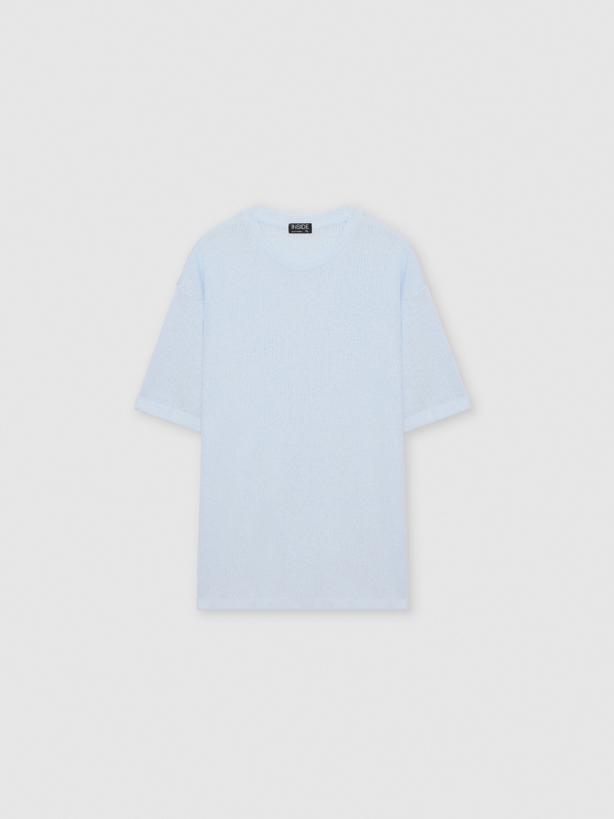 Camiseta punto texturizada azul celeste vista frontal