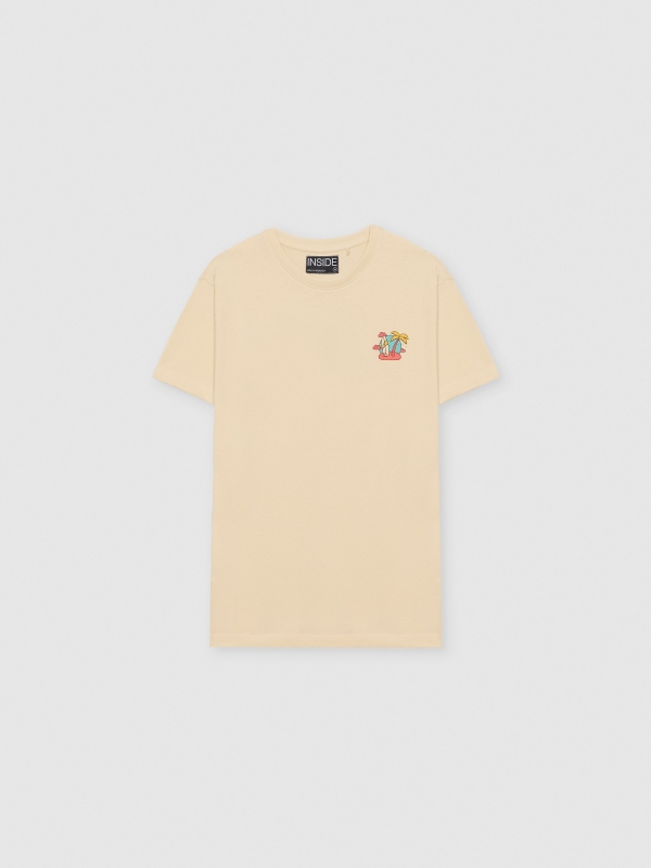  Camiseta estampada summer vibes areia vista frontal
