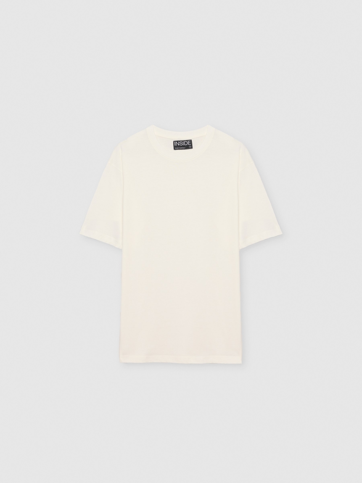  Camiseta básica oversized off white vista frontal