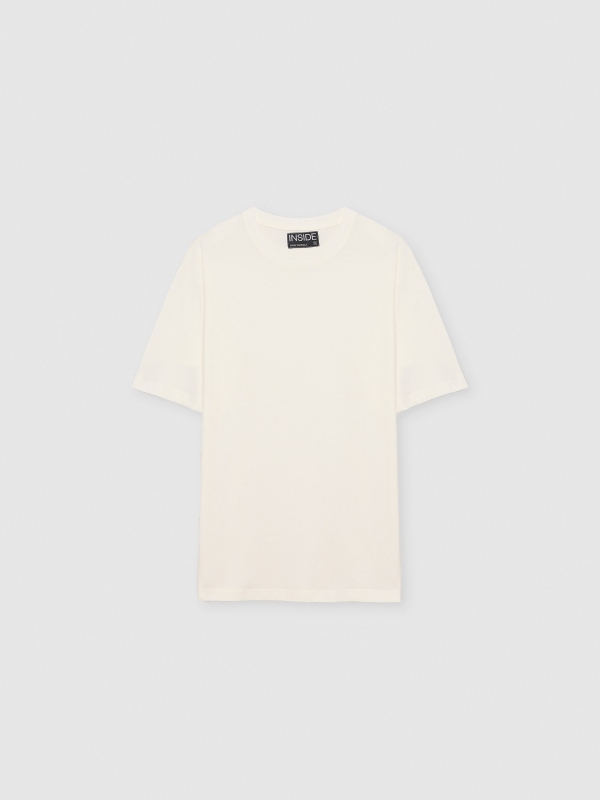  Camiseta básica oversized off white vista frontal