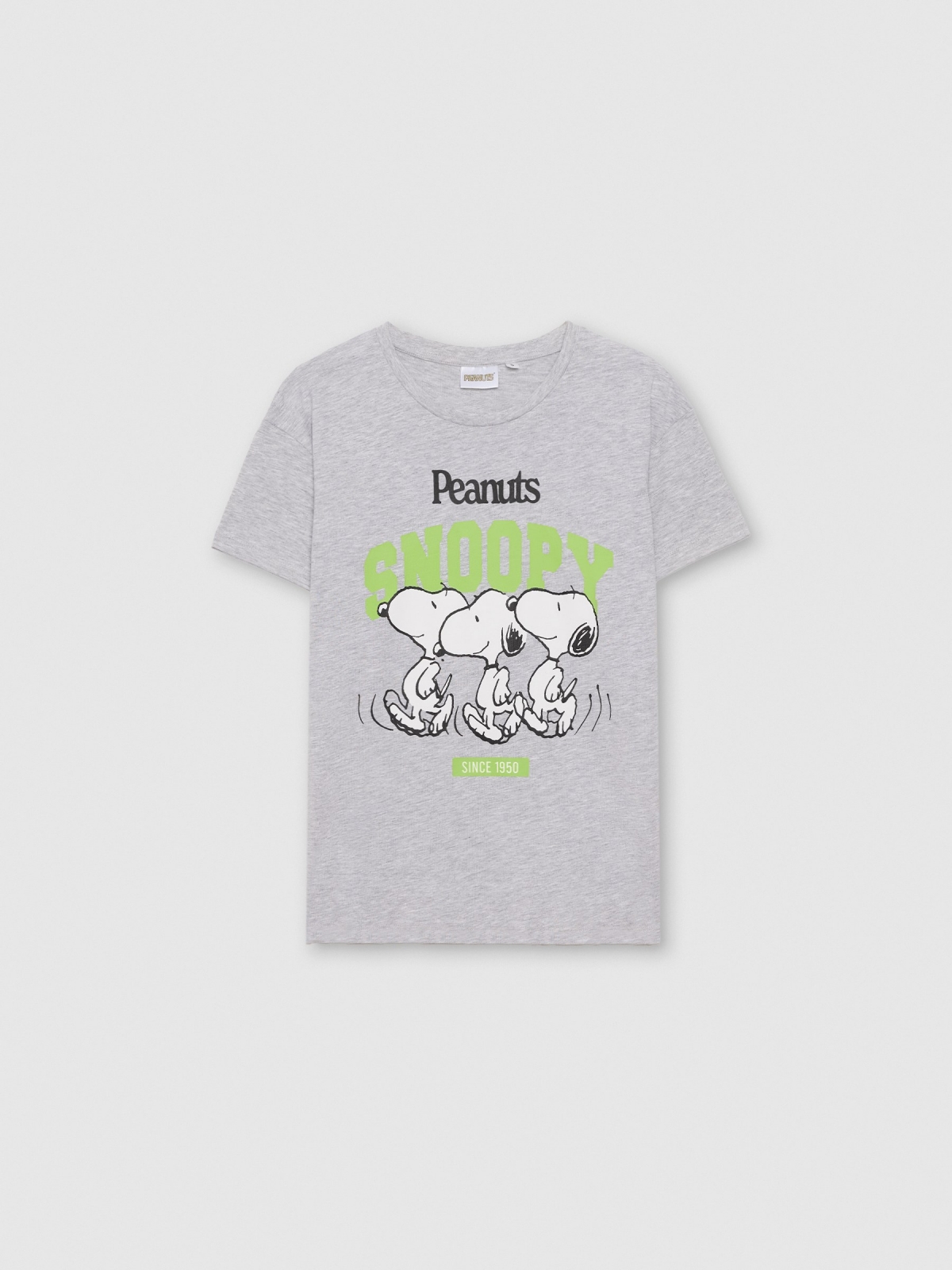  Camiseta Peanuts Gris melange medio vista frontal