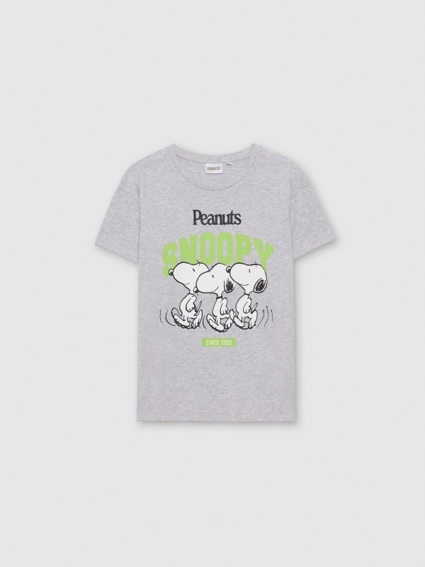  Camiseta Peanuts Gris melange medio vista frontal