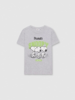 %Pto% Camiseta Peanuts Gris melange medio vista frontal