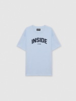 %Pto% INSIDE text T-shirt light blue front view