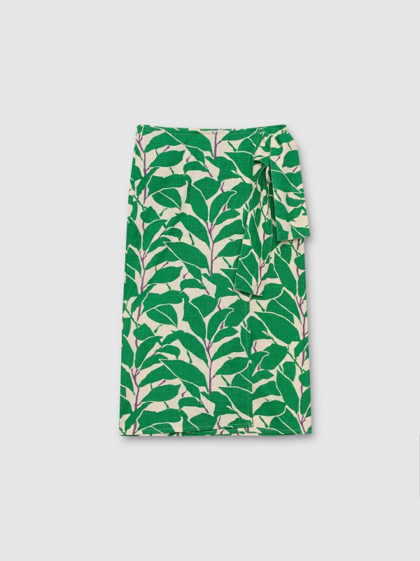  Falda midi estampado tropical multicolor vista frontal