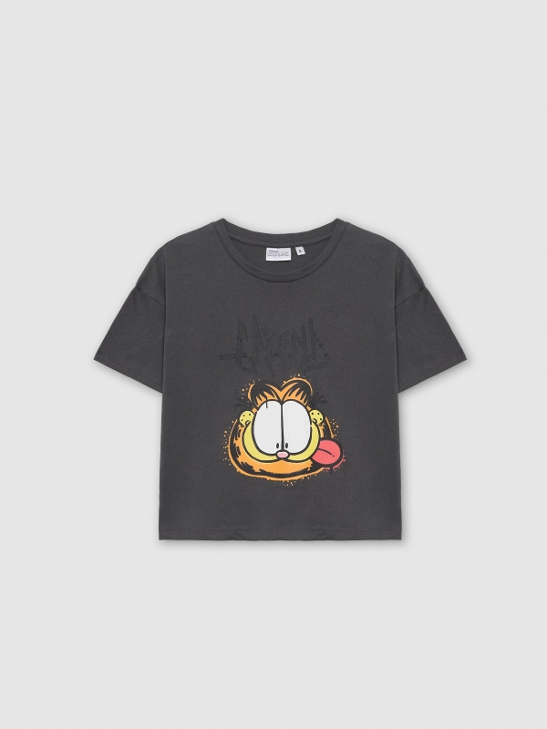 Gray Garfield t-shirt dark grey front view