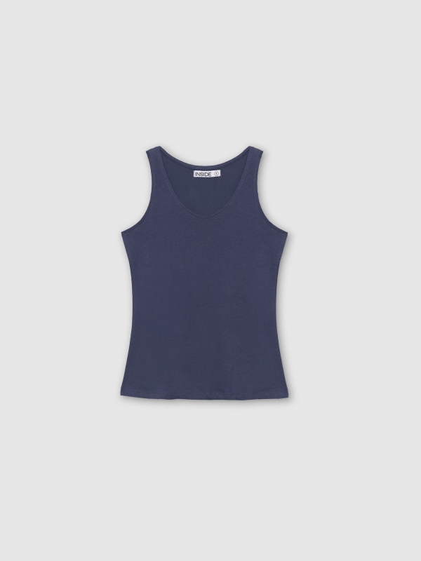  Camiseta de tirantes básica azul marino vista frontal