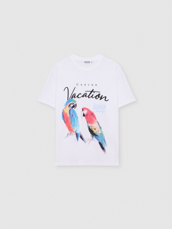  Camiseta oversize Cancún blanco vista frontal