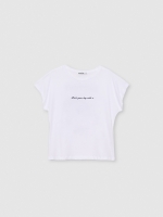 %Pto% Croissant print crop top shirt white front view