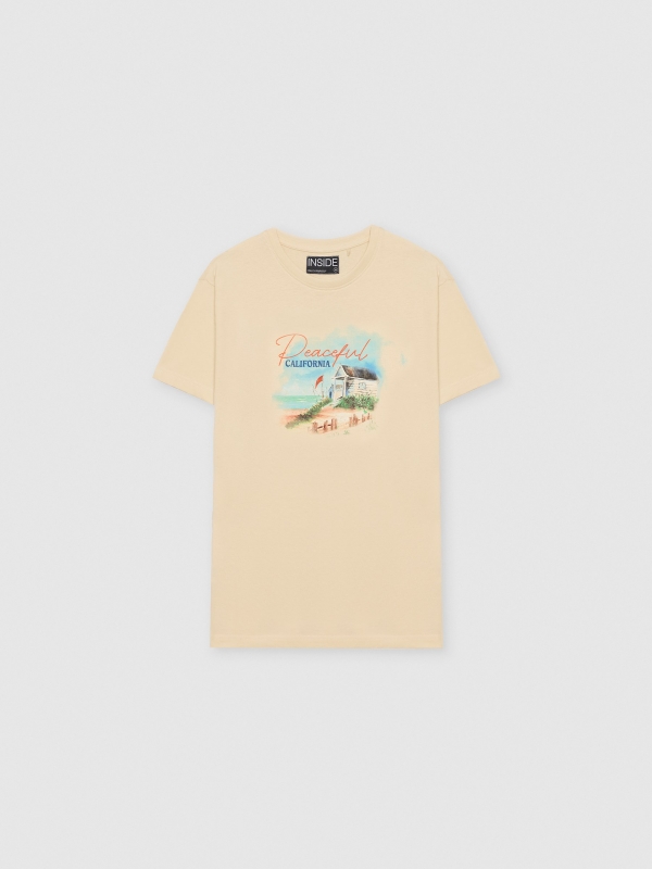  California print t-shirt sand front view