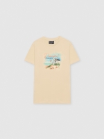 %Pto% California print t-shirt sand front view
