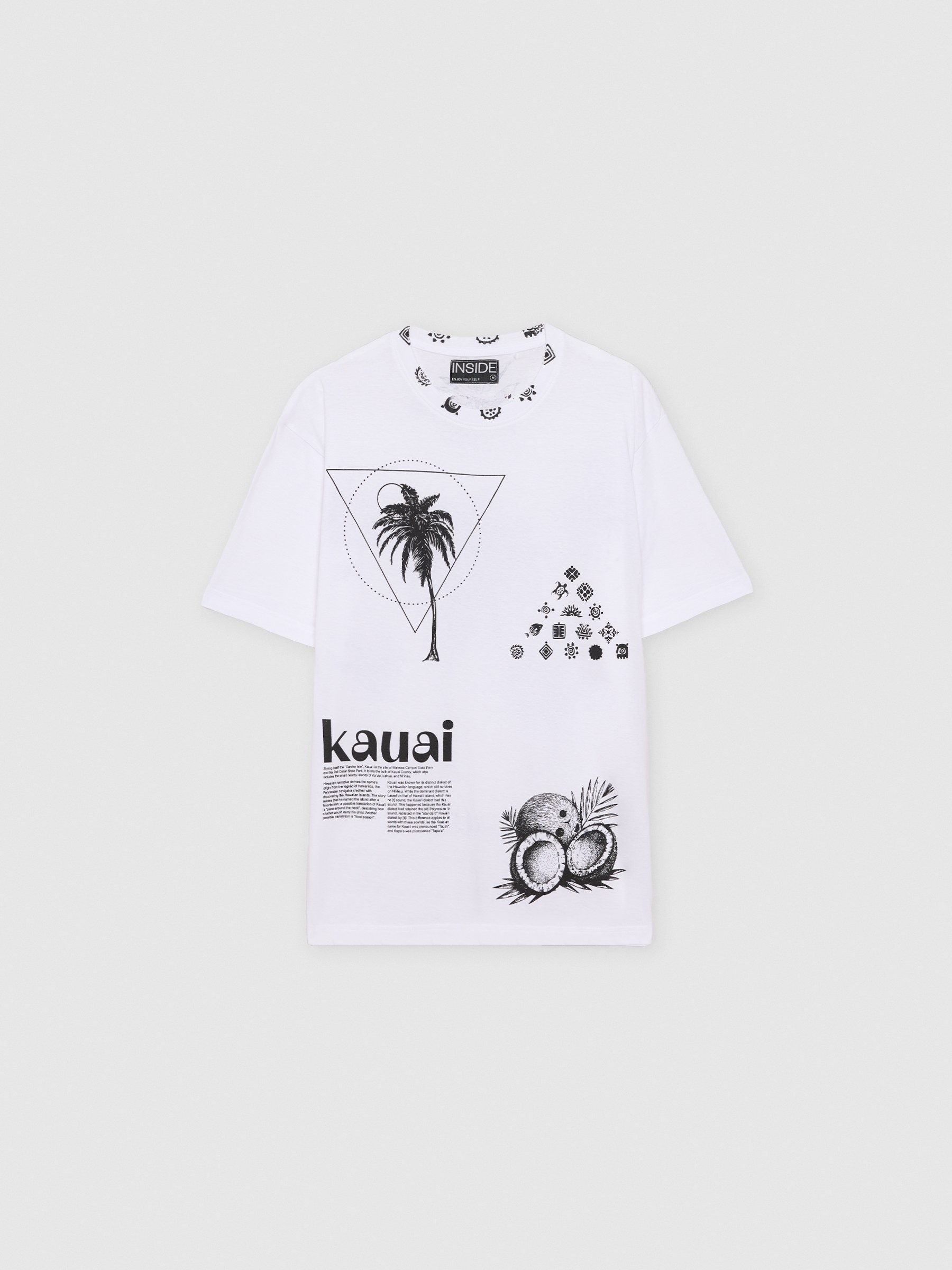 Camiseta de manga corta Kauai blanco vista media frontal