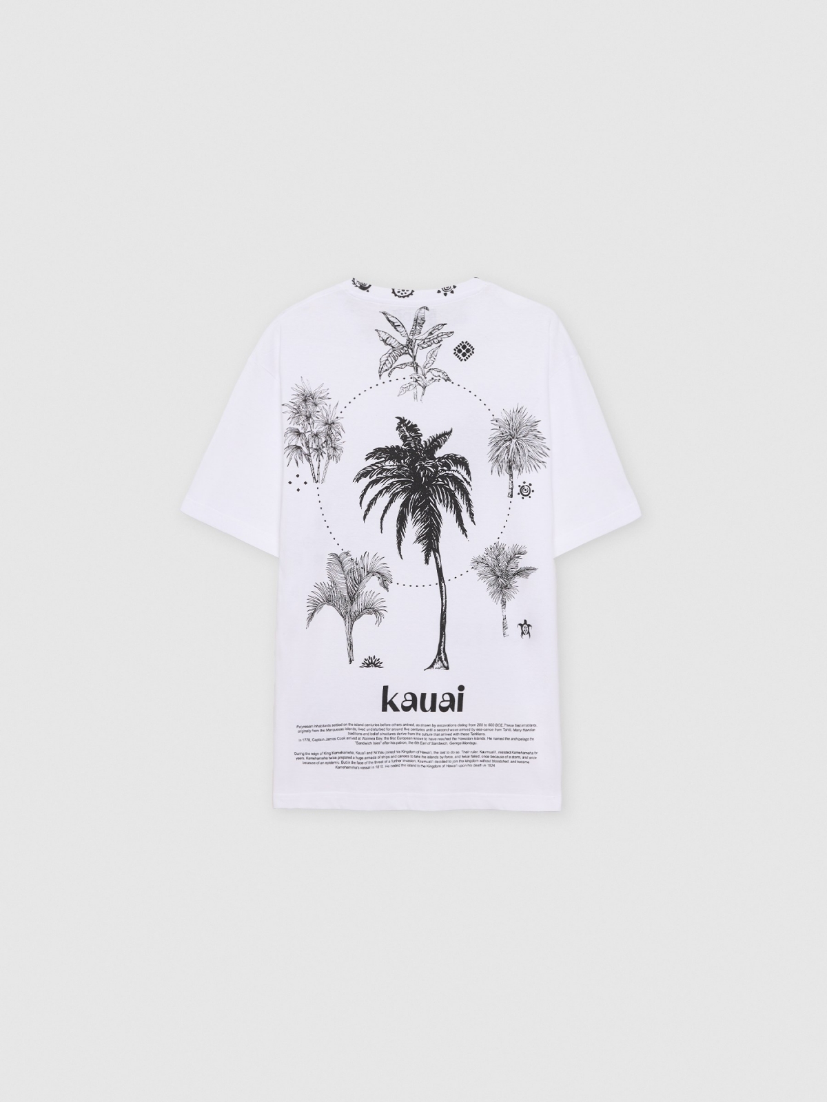 Camiseta de manga corta Kauai blanco vista trasera