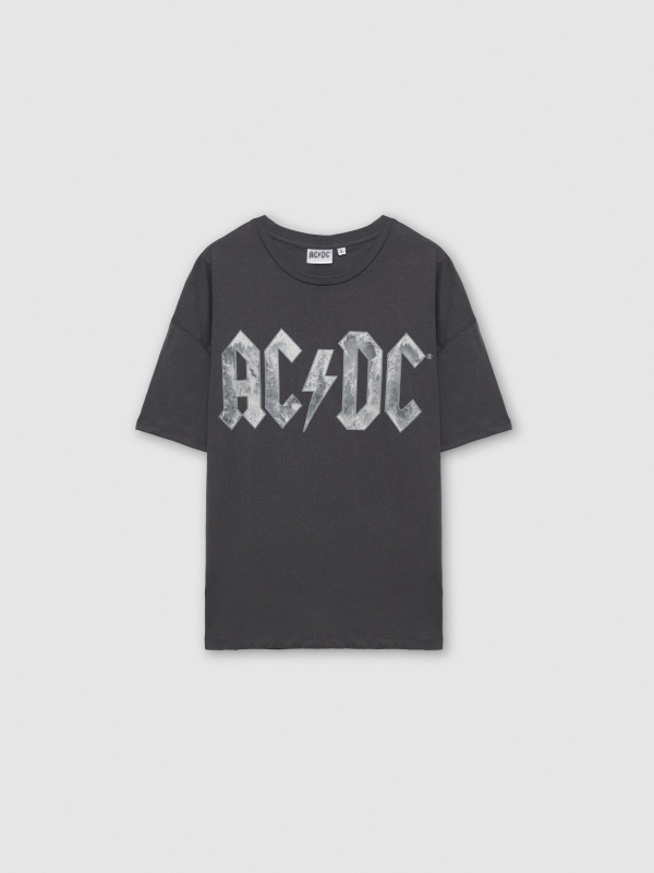  Camiseta oversize AC/DC gris oscuro vista frontal