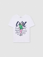 %Pto% Camiseta estampado chic blanco vista frontal