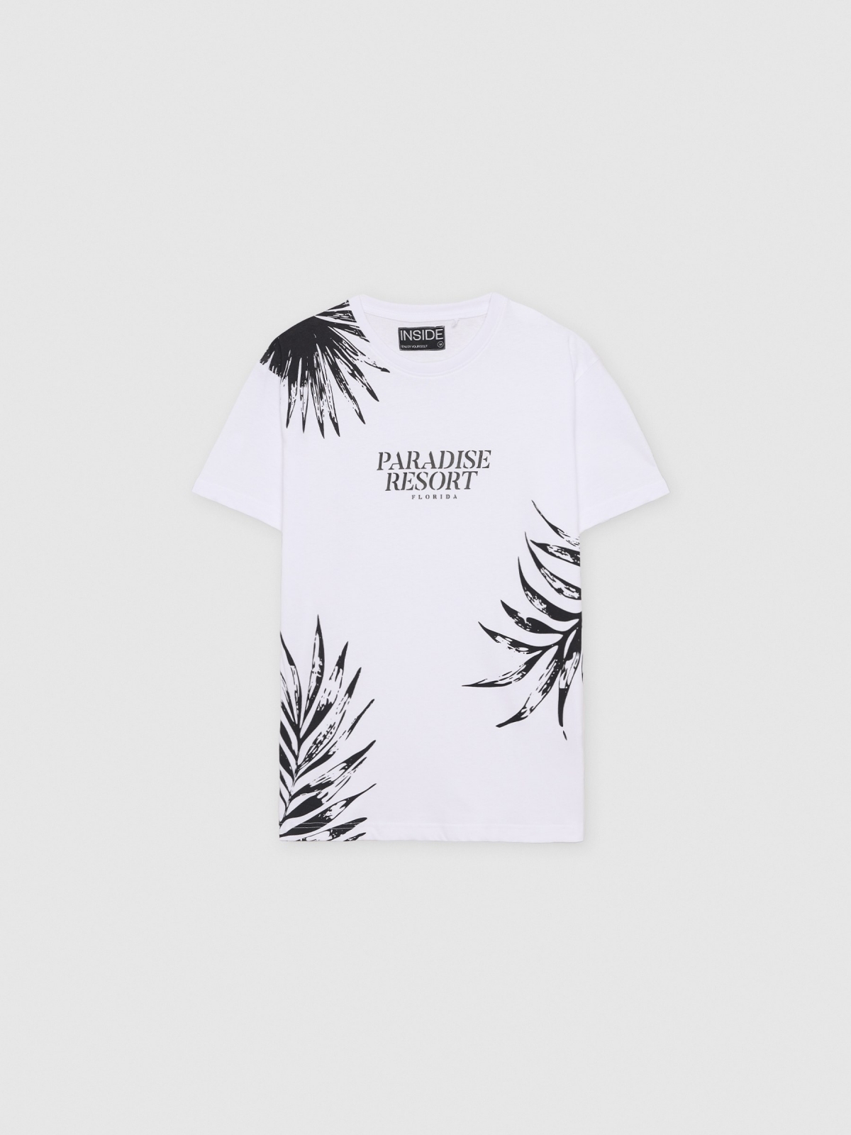  Paradise print t-shirt white front view
