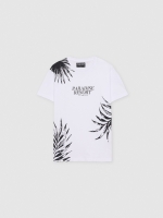 %Pto% Paradise print t-shirt white front view