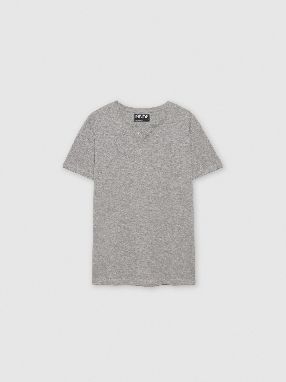  Short sleeve plain t-shirt medium melange front view