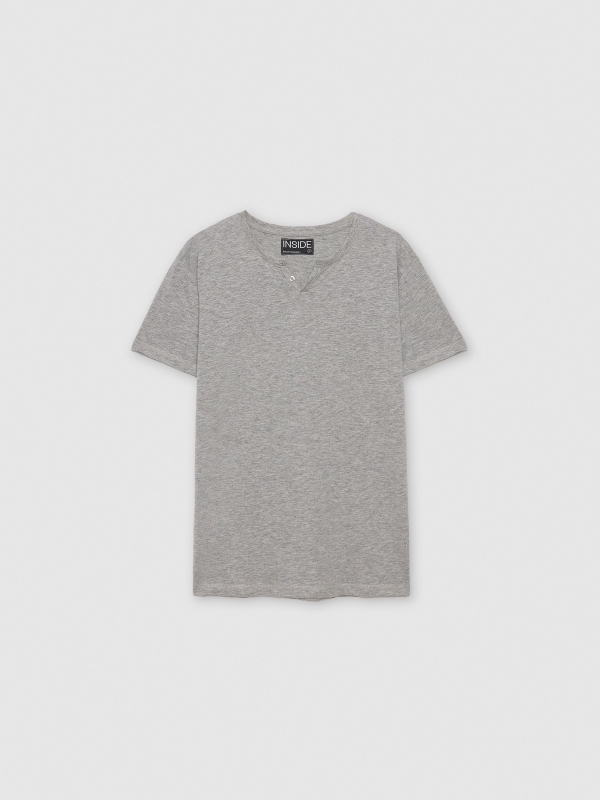  Short sleeve plain t-shirt medium melange front view