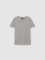 %Pto% Short sleeve plain t-shirt medium melange front view