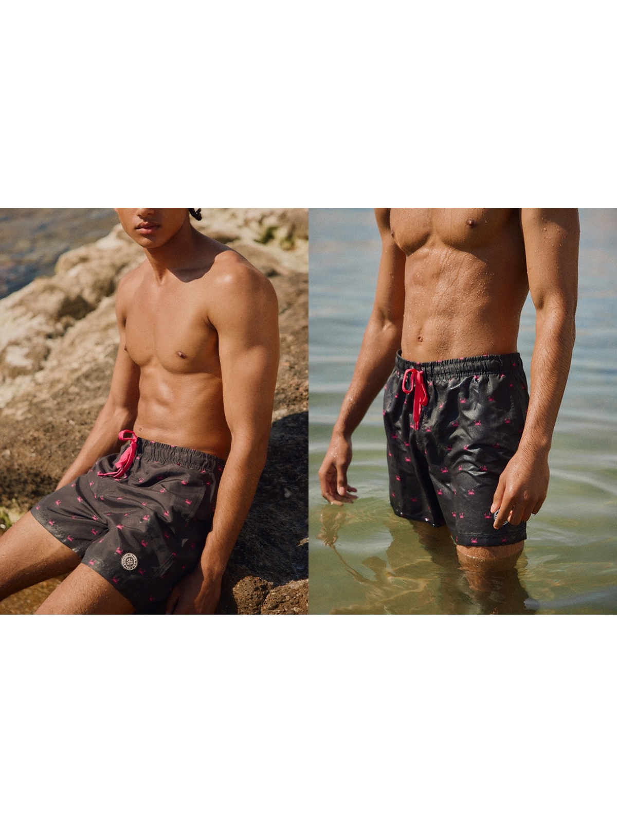  Crab print swimsuit black
